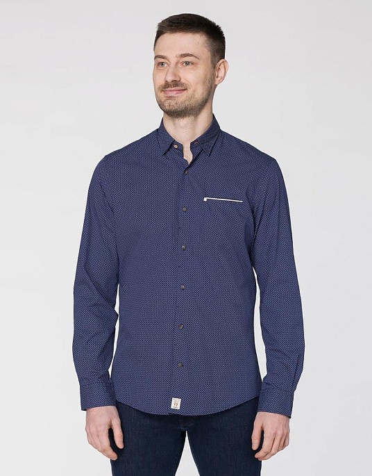 Рубашка Pierre Cardin в синем цвете с узором