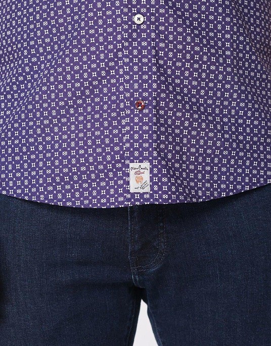 Сорочка Pierre Cardin з коротким рукавом у фіолетовому кольорі