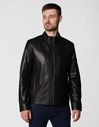 Куртка кожаная Pierre Cardin в чёрном цвете