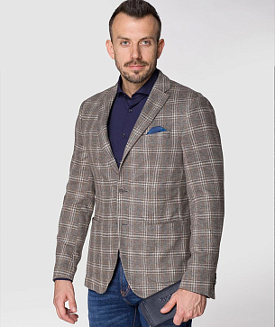 Pierre Cardin jacket from Future Flex collection in brown check