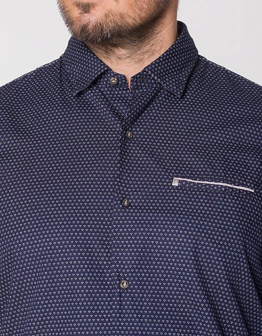 Pierre Cardin shirt from Denim Academy collection in blue with floral print