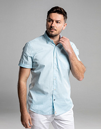 Pierre Cardin shirt with short sleeves from the Future Flex collection in blue