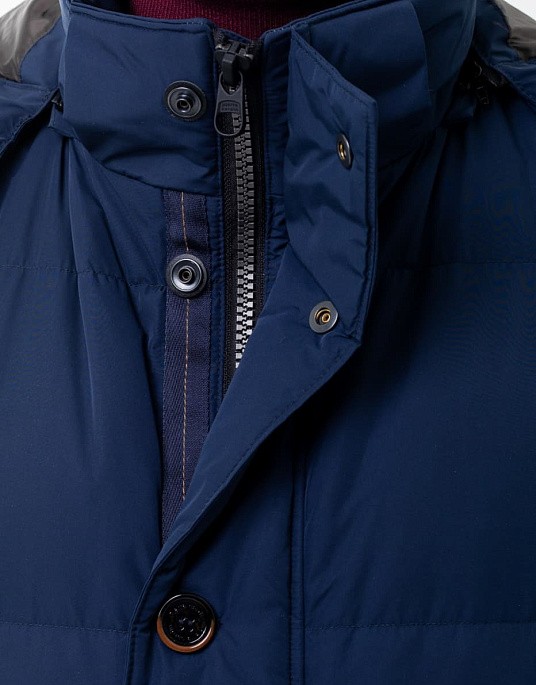 Куртка-пуховик Pierre Cardin удлиненная из коллекция Voyage в синем цвете