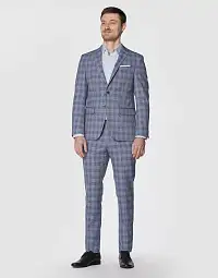 Pierre Cardin suit from the Future Flex collection in blue plaid
