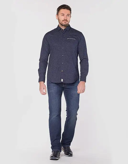 Сорочка Pierre Cardin із колекції Denim Academy у синьому кольорі з квітковим принтом