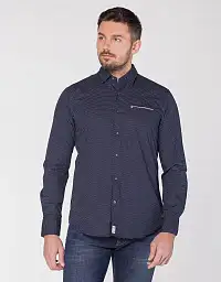 Сорочка Pierre Cardin із колекції Denim Academy у синьому кольорі з квітковим принтом