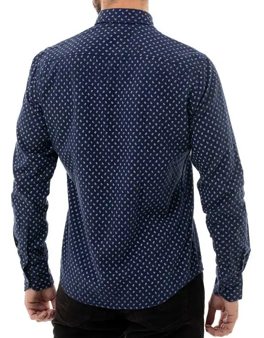 Рубашка Pierre Cardin из коллекции Denim Academy в синем цвете с узором