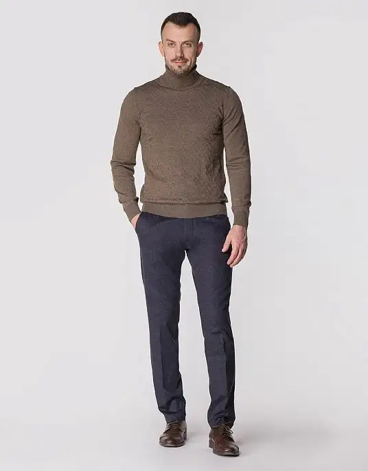 Pierre Cardin trousers from the Future Flex collection in blue with small print
