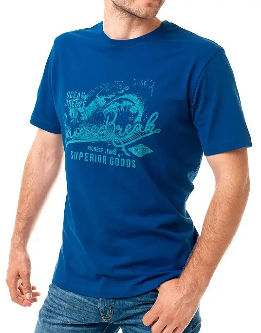 Pioneer T-shirt in blue print
