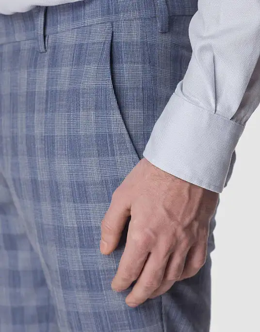 Pierre Cardin suit from the Future Flex collection in blue plaid