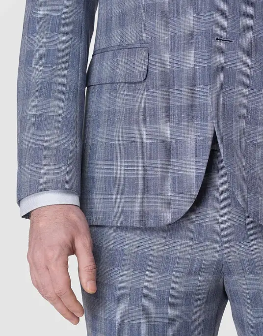 Pierre Cardin suit from the Future Flex collection in blue plaid