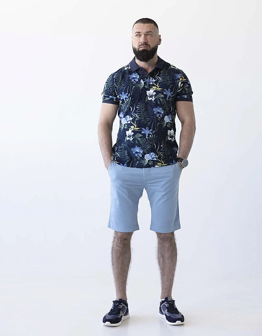 Pierre Cardin polo shirt in green color with floral print