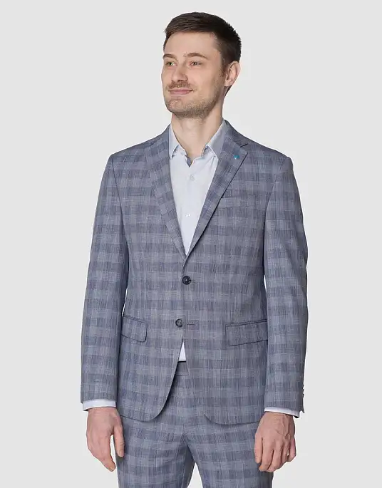 Pierre Cardin suit from the Future Flex collection in blue plaid