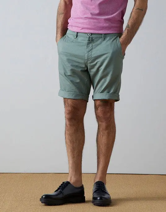 Pierre Cardin Mens New Season Denim Knee Length Shorts with Canvas Woven Belt 