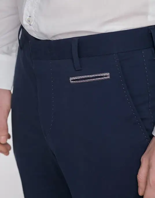Pierre Cardin slant pocket trousers in navy blue