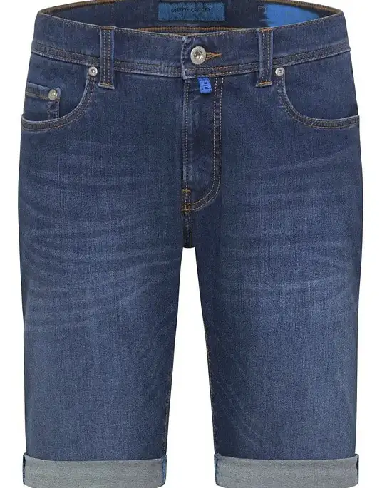Pierre Cardin shorts from the Future Flex collection, blue with frayed