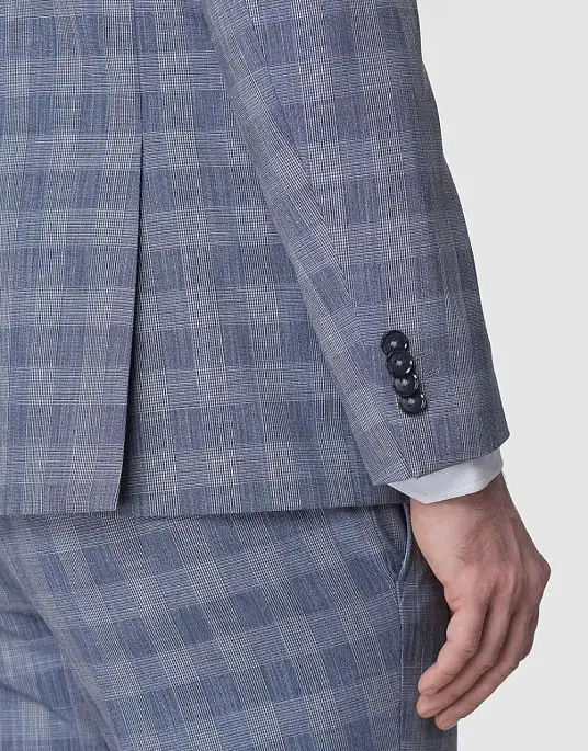 Pierre Cardin suit from the Future Flex collection in blue plaid