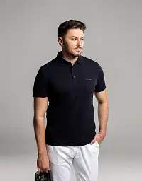 Поло Pierre Cardin из коллекции Future Flex в тёмно - синем цвете