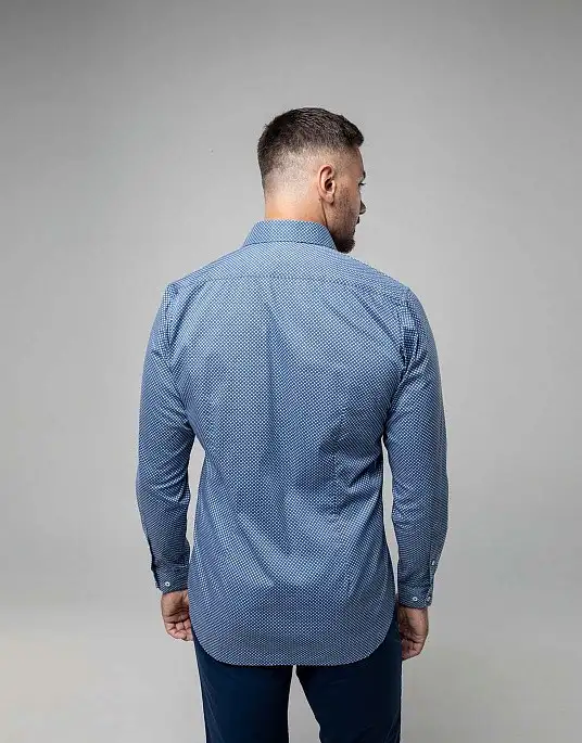 Pierre Cardin shirt from the Future Flex collection in blue with a small print