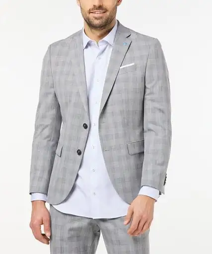 Pierre Cardin suit from the Future Flex collection in gray check
