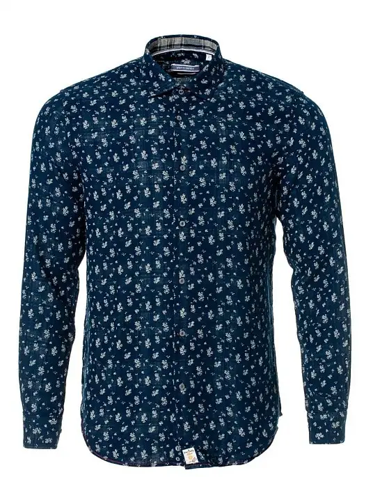 Pierre Cardin shirt in blue with floral print