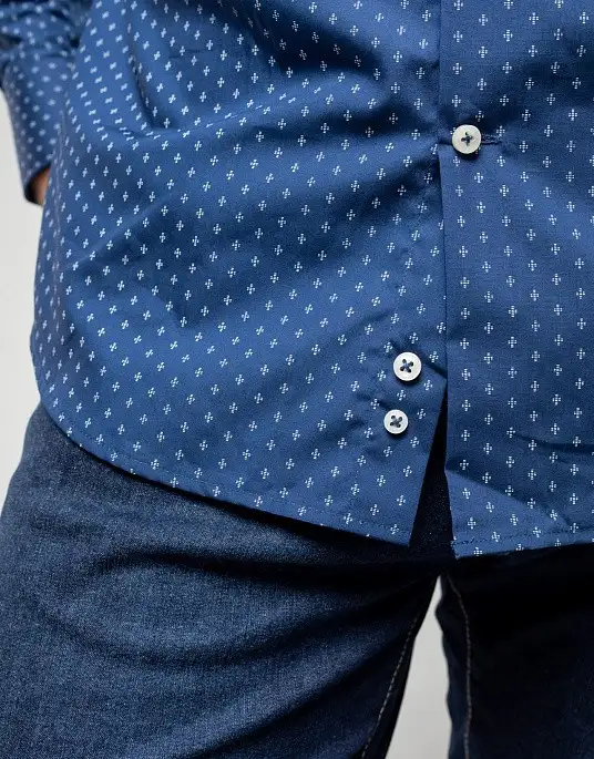 Pierre Cardin shirt in blue color with print