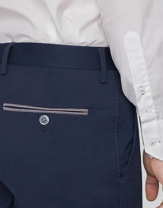 Pierre Cardin slant pocket trousers in navy blue