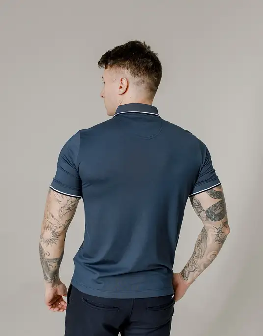Pierre Cardin blue zipped polo shirt