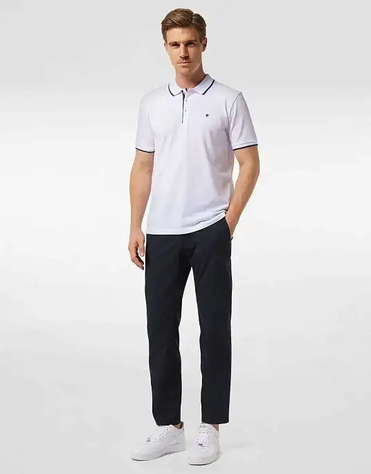 Pierre Cardin flats trousers with slant pockets Future Flex collection in dark blue