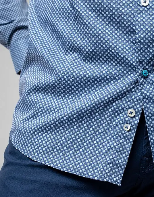 Pierre Cardin shirt from the Future Flex collection in blue with a small print