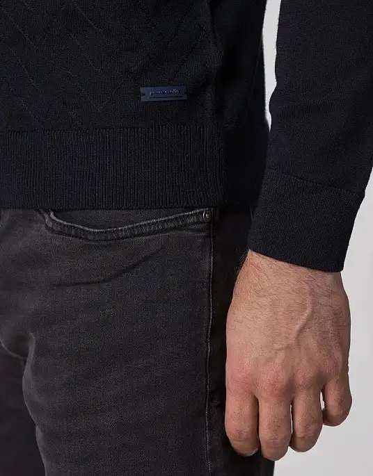 Фактурный гольф Pierre Cardin из коллекции Future Flex в темно-синем цвете