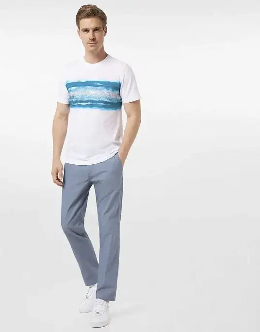 Pierre Cardin trousers - flats with a slant pocket from the Future Flex collection in a blue shade