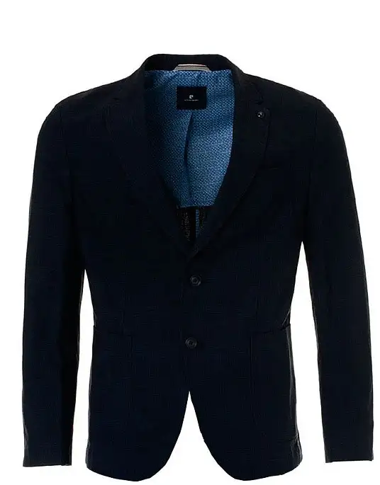 Pierre Cardin slim fit men's blue cotton and linen blazer