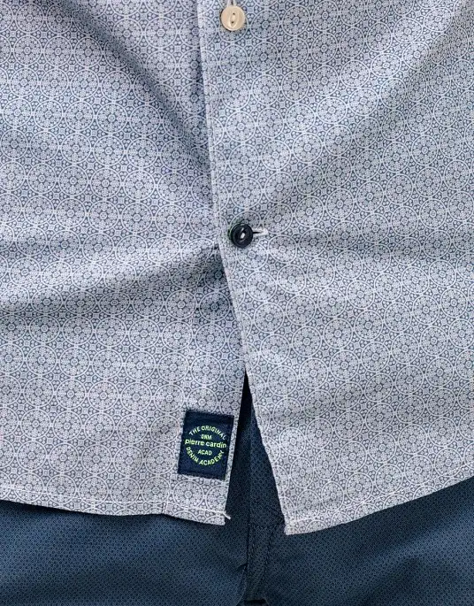 Рубашка Pierre Cardin из коллекции Denim Academy с коротким рукавом  в голубом цвете