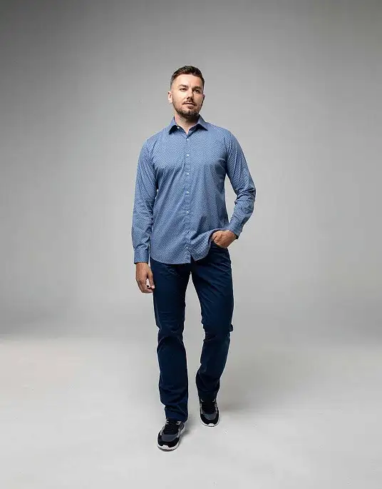 Pierre Cardin shirt from the Future Flex collection in blue with a small print