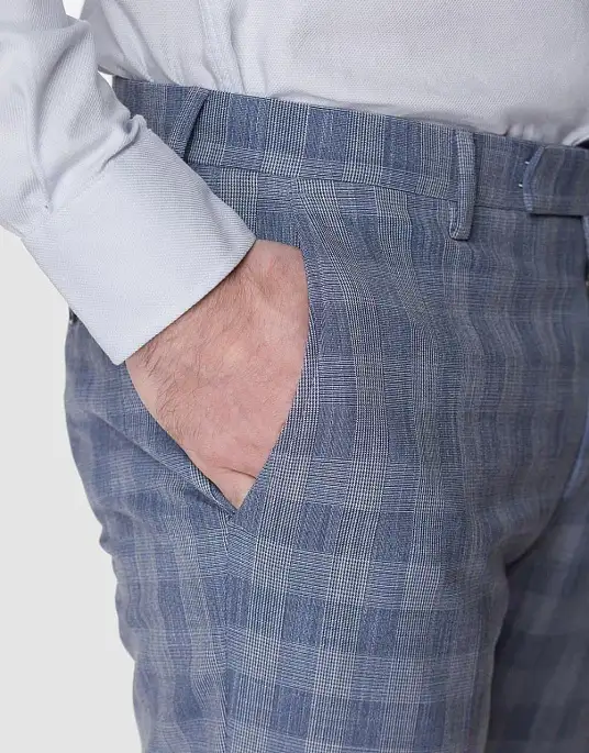 Pierre Cardin suit from the Future Flex collection in blue plaid
