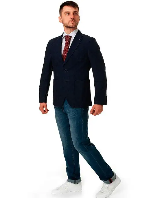 Pierre Cardin slim fit men's blue cotton and linen blazer