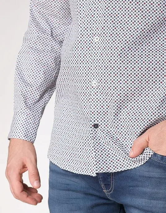 Pierre Cardin men's blue shirt in a small flower Future Flex line