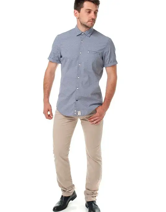 Pierre Cardin short sleeve shirt from the Denim Academy collection in gray with print