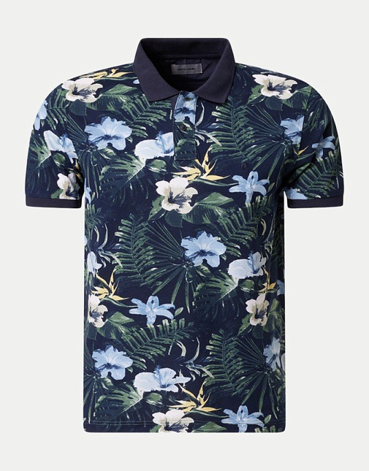 Pierre Cardin polo shirt in green color with floral print