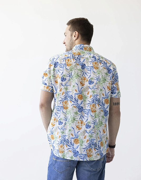 Pierre Cardin Short Sleeve Floral Print Shirt