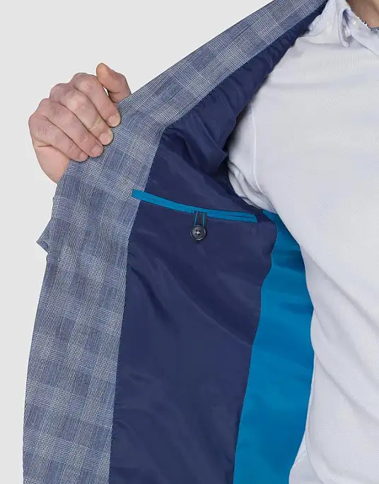 Pierre Cardin suit from the Future Flex collection in blue plaid