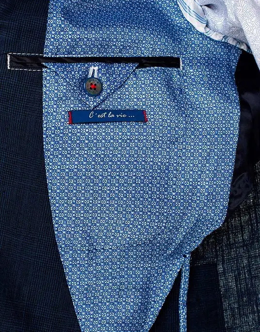 Pierre Cardin slim fit men's blue cotton and linen blazer