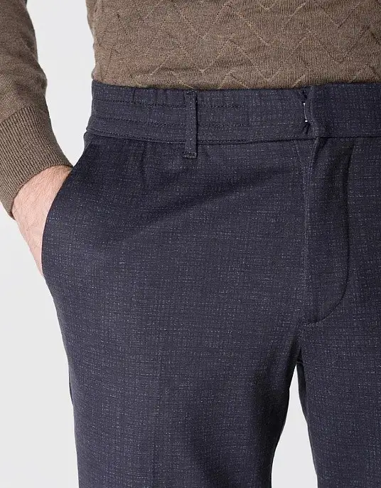 Pierre Cardin trousers from the Future Flex collection in blue with small print
