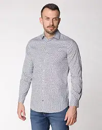 Pierre Cardin men's blue shirt in a small flower Future Flex line