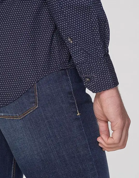 Сорочка Pierre Cardin із колекції Denim Academy у синьому кольорі з квітковим принтом