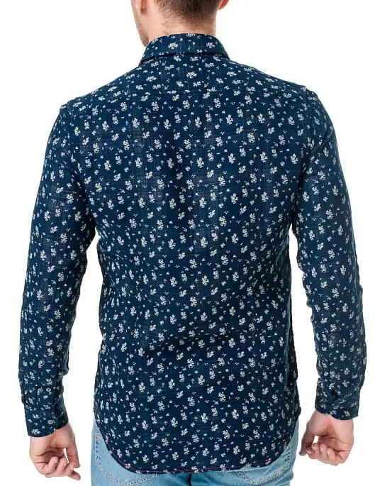 Pierre Cardin shirt in blue with floral print