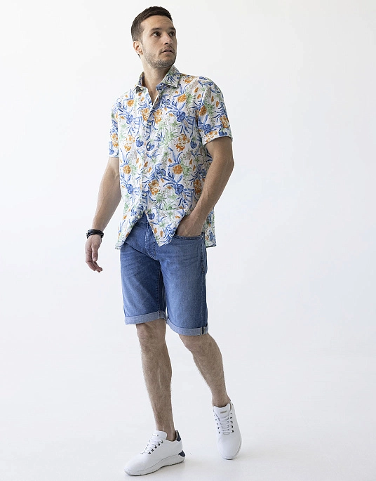 Pierre Cardin Short Sleeve Floral Print Shirt