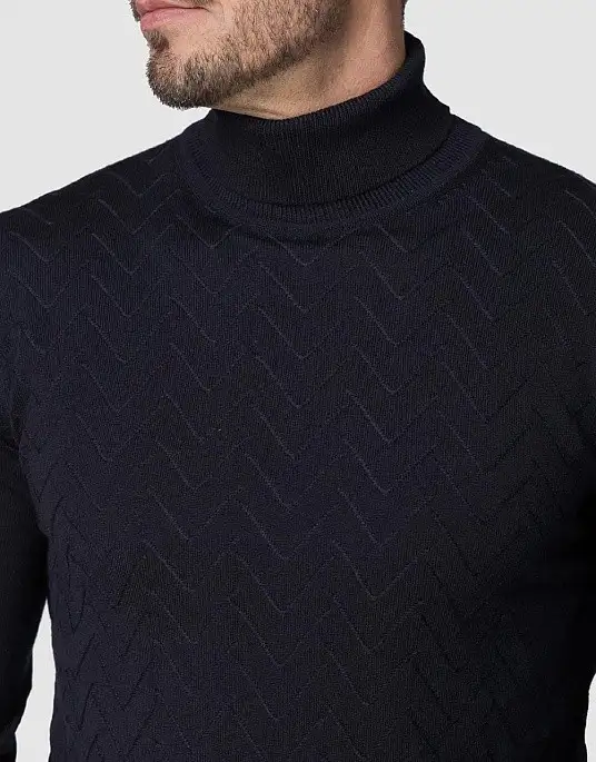 Фактурный гольф Pierre Cardin из коллекции Future Flex в темно-синем цвете