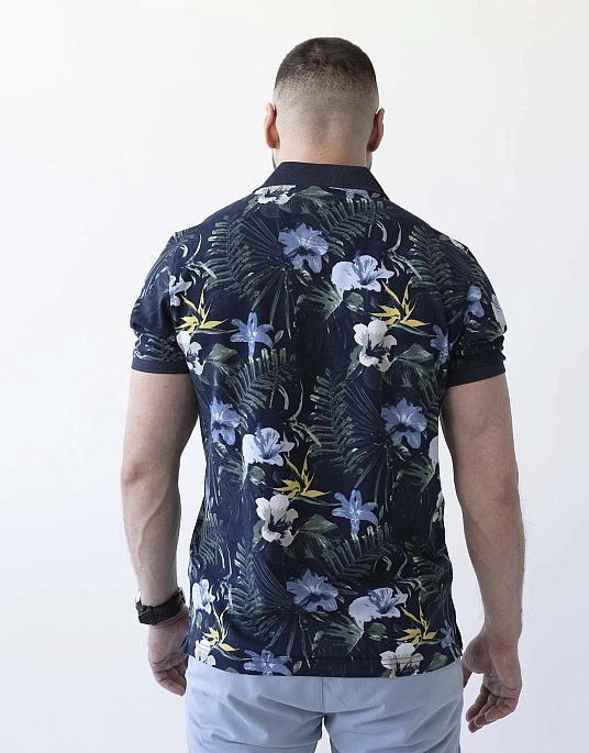 Pierre Cardin polo shirt in green color with floral print